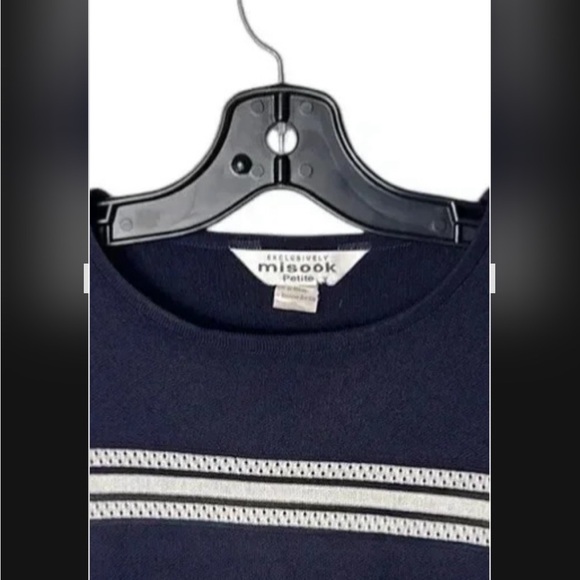 Exclusively MISOOK top,eyelet,mesh,sailor,coastal vibe,career,old money,sz 14,EC - Picture 11 of 16